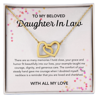 To my Daughter in Law - Interlocking Hearts Necklace - Stars