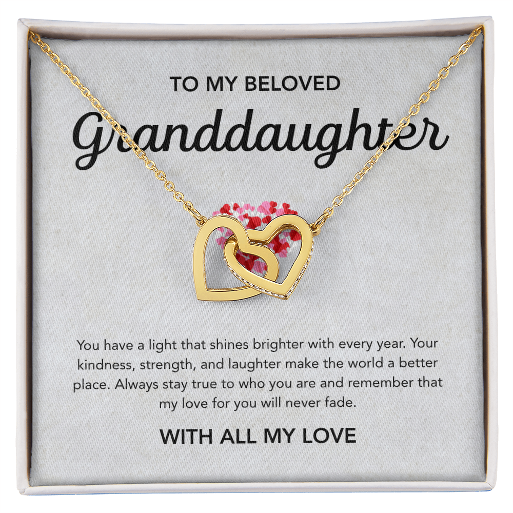 To my Granddaughter - Interlocking Hearts Necklace - Little Heart