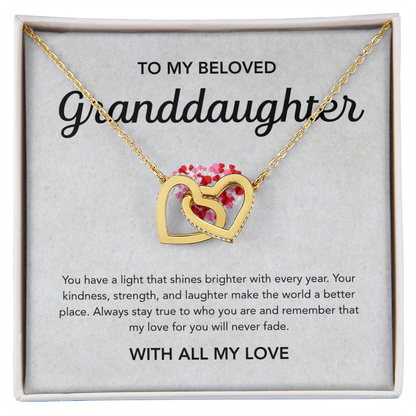 To my Granddaughter - Interlocking Hearts Necklace - Little Heart