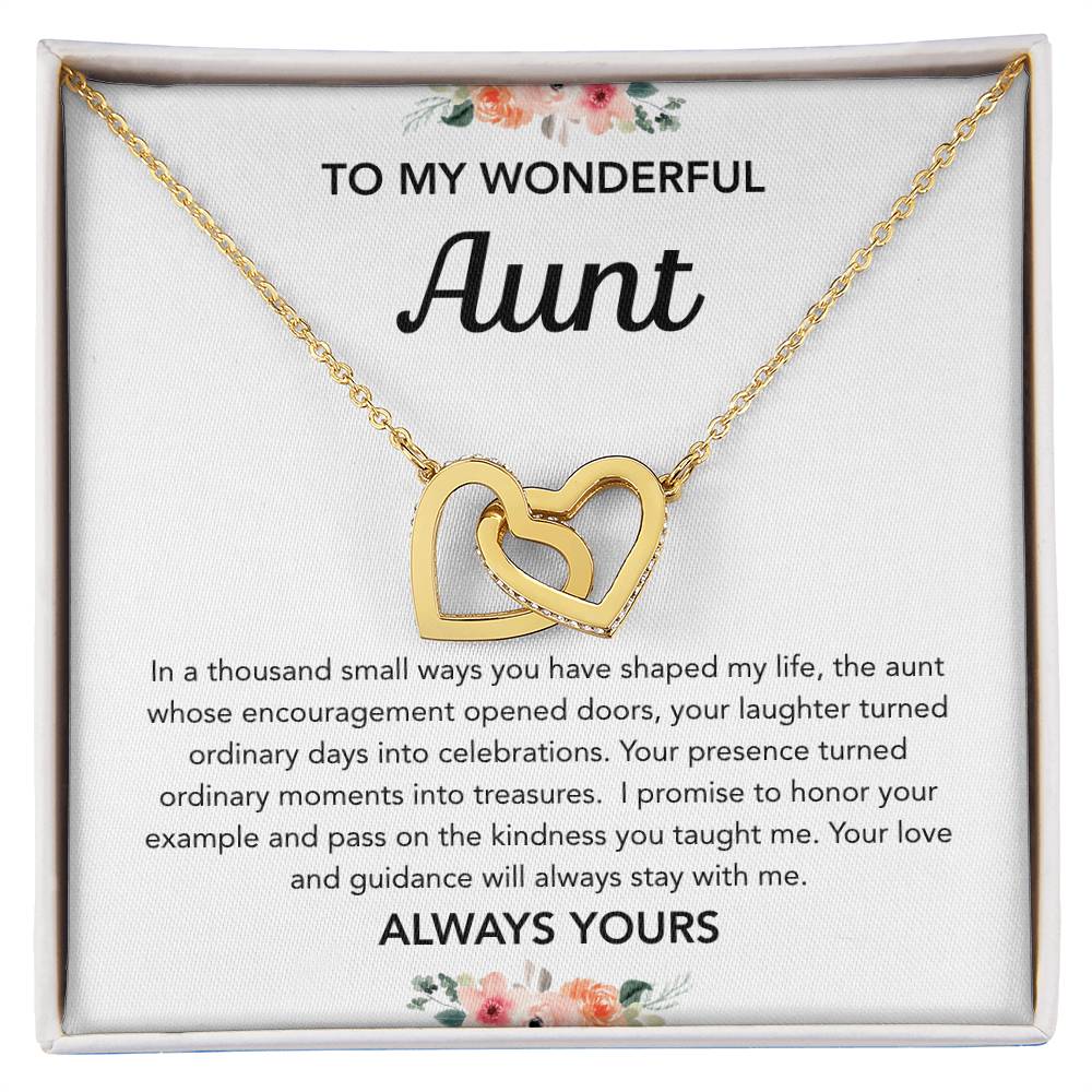 To my Aunt - Interlocking Hearts - Flowers