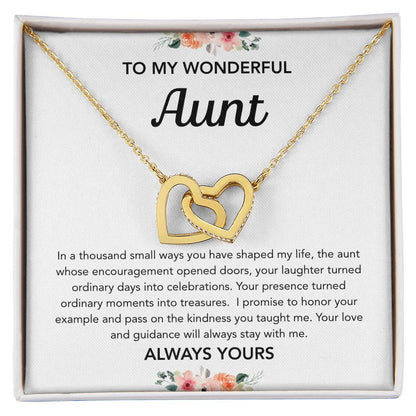 To my Aunt - Interlocking Hearts - Flowers