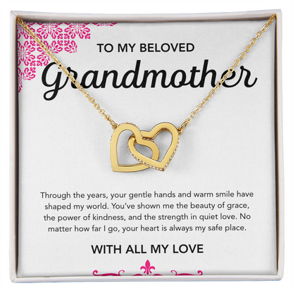 To my Grandmother - Interlocking Hearts Necklace - Ornament