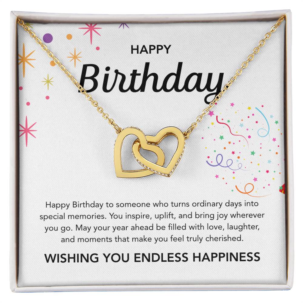 Birthday Gifts - Interlocking Hearts Necklace - Ribbons