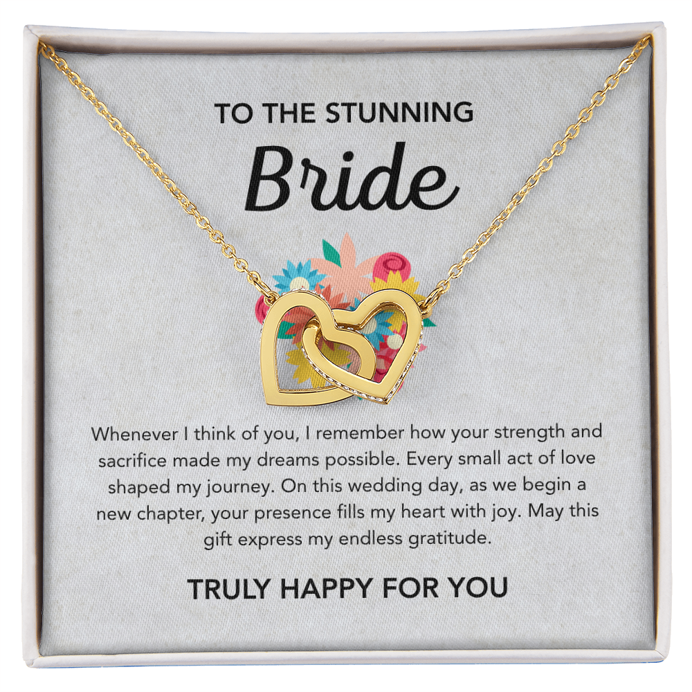 To my Bride - Interlocking Hearts Necklace - Bridal Bouquet