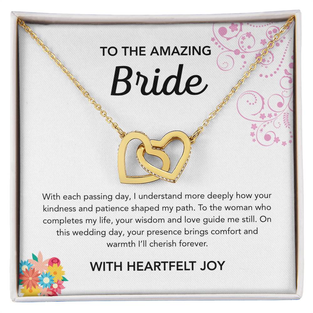 To my Bride - Interlocking Hearts Necklace - Bridal Bouquet