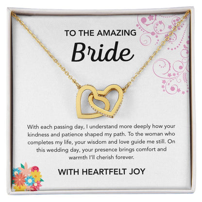 To my Bride - Interlocking Hearts Necklace - Bridal Bouquet