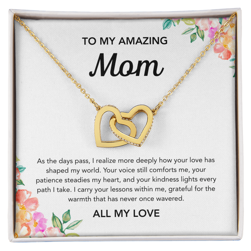 To Mom - Interlocking Hearts - Flowers
