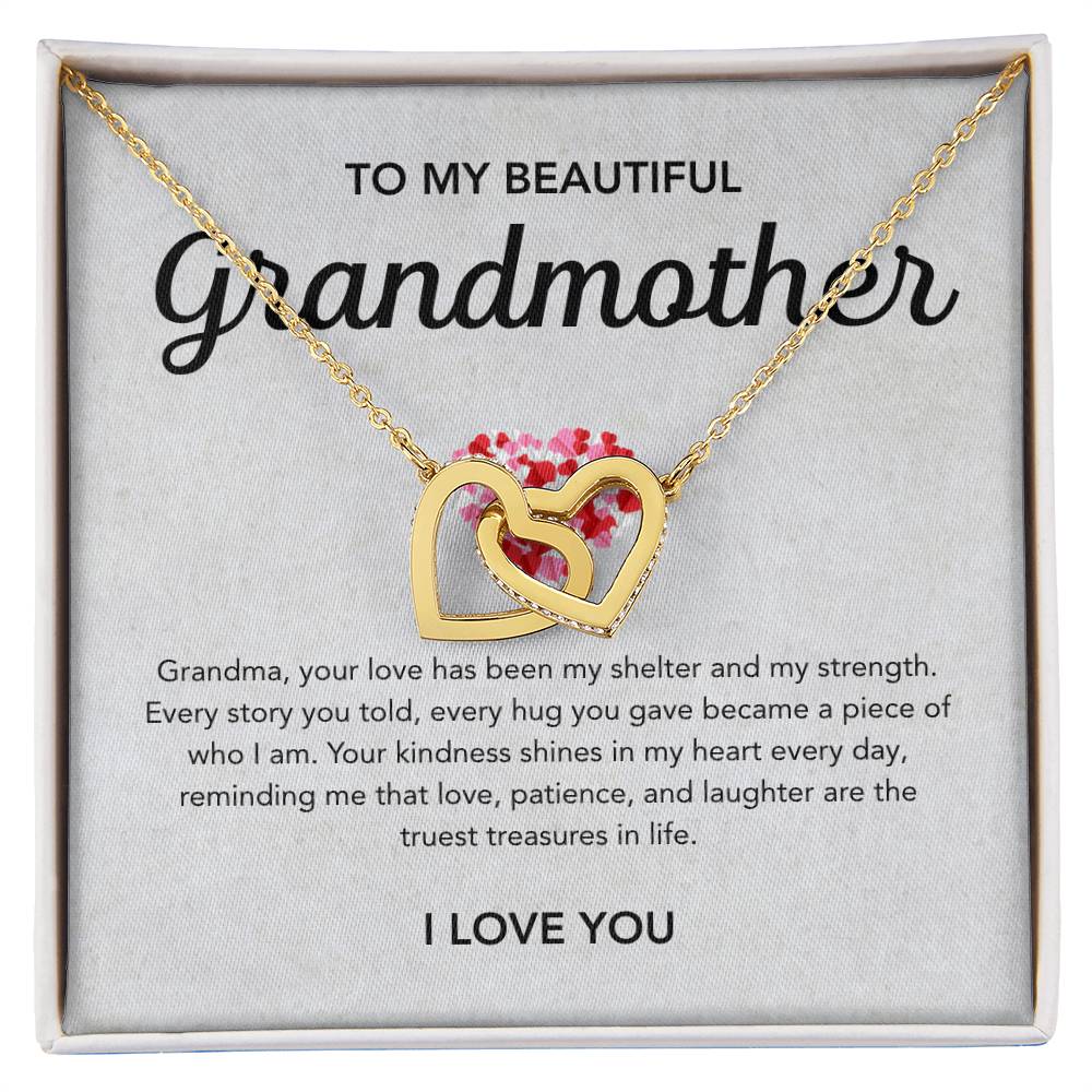 To my Grandmother - Interlocking Hearts Necklace - Little Heart