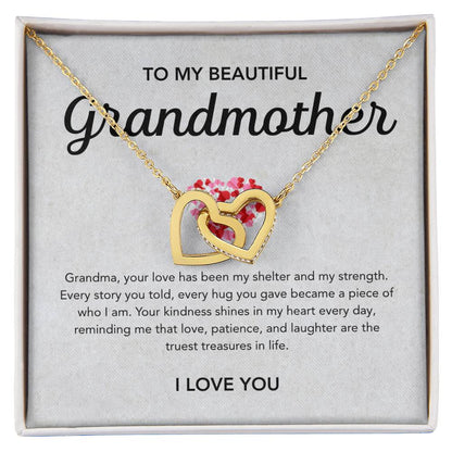 To my Grandmother - Interlocking Hearts Necklace - Little Heart