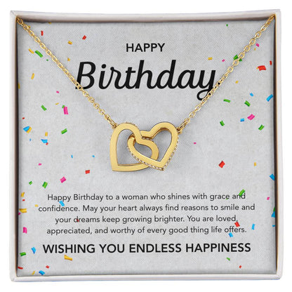 Birthday Gifts - Interlocking Hearts Necklace - Ribbons