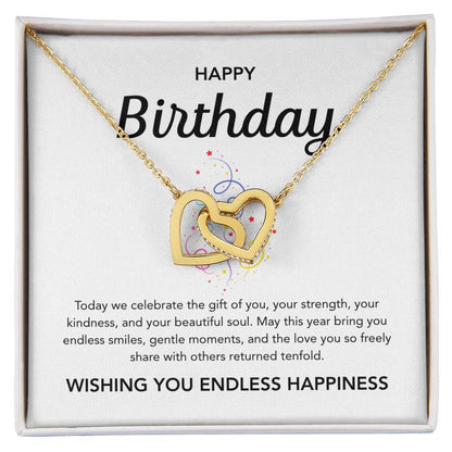 Birthday Gifts - Interlocking Hearts Necklace - Ribbons