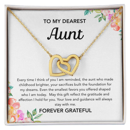 To my Aunt - Interlocking Hearts - Flowers