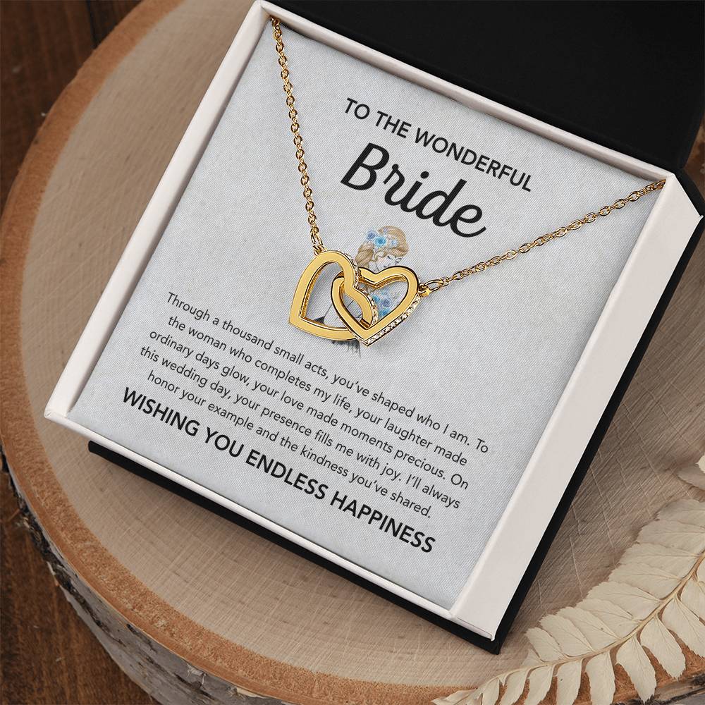 To my Bride - Interlocking Hearts Necklace - Bridal Bouquet