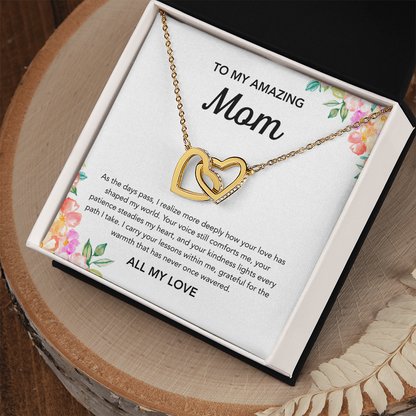To Mom - Interlocking Hearts - Flowers