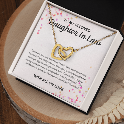 To my Daughter in Law - Interlocking Hearts Necklace - Stars