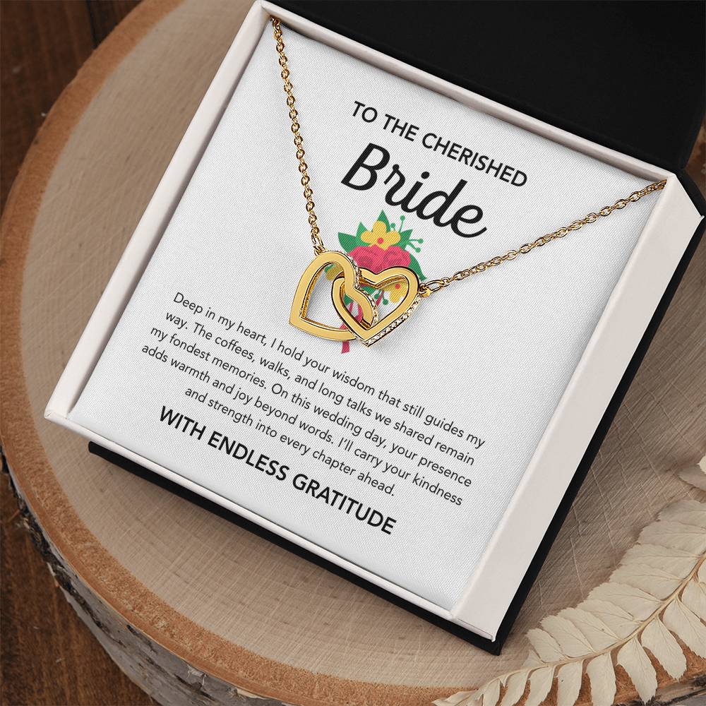 To my Bride - Interlocking Hearts Necklace - Bridal Bouquet