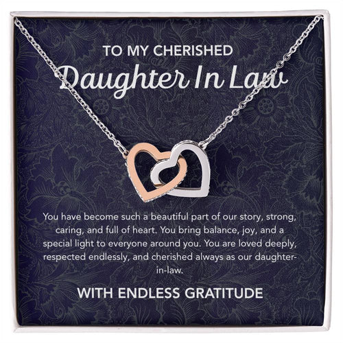 To my Daughter in Law - Interlocking Hearts Necklace - Damsak