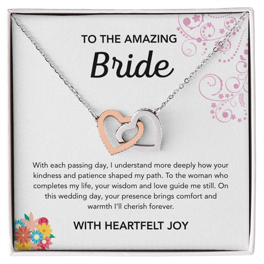 To my Bride - Interlocking Hearts Necklace - Bridal Bouquet