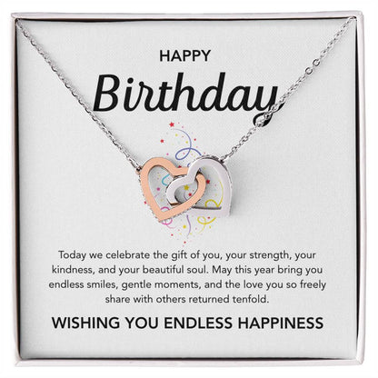 Birthday Gifts - Interlocking Hearts Necklace - Ribbons