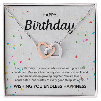 Birthday Gifts - Interlocking Hearts Necklace - Ribbons