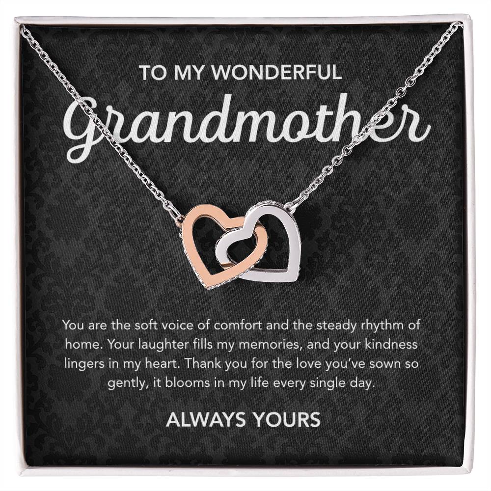 To my Grandmother - Interlocking Hearts Necklace - Damsak