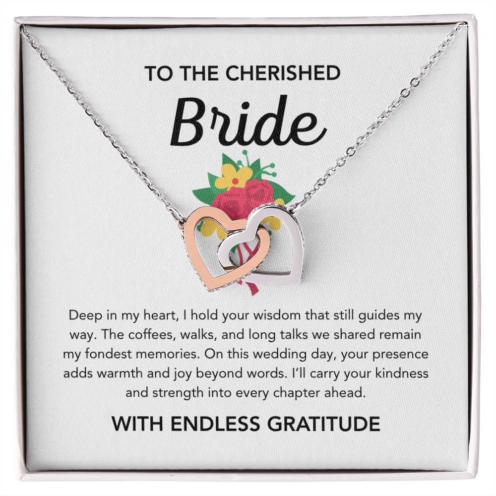 To my Bride - Interlocking Hearts Necklace - Bridal Bouquet