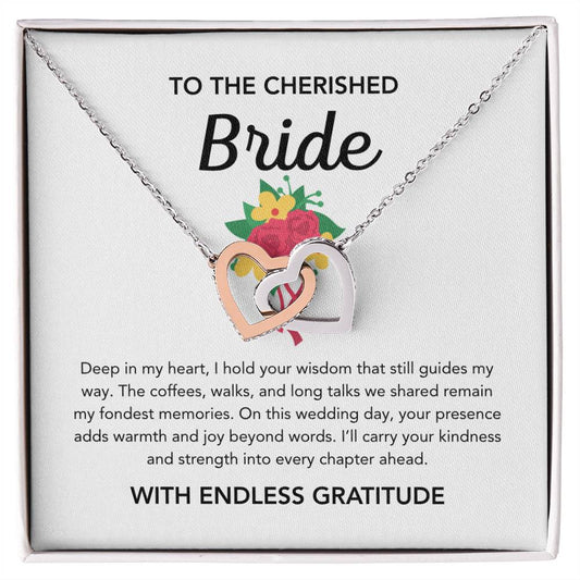To my Bride - Interlocking Hearts Necklace - Bridal Bouquet