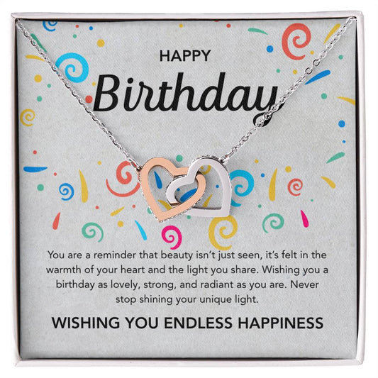 Birthday Gifts - Interlocking Hearts Necklace - Ribbons