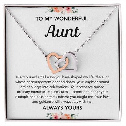 To my Aunt - Interlocking Hearts - Flowers
