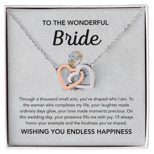 To my Bride - Interlocking Hearts Necklace - Bridal Bouquet