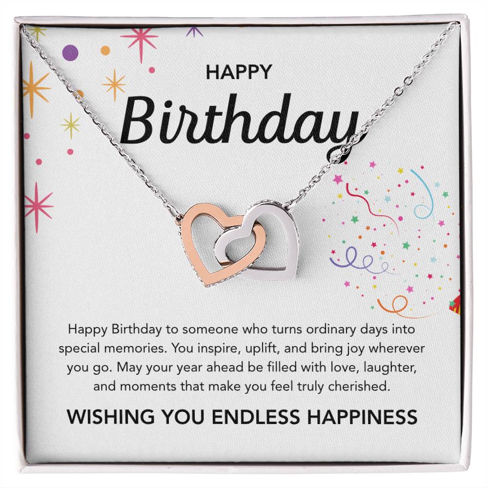 Birthday Gifts - Interlocking Hearts Necklace - Ribbons