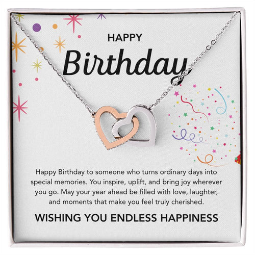 Birthday Gifts - Interlocking Hearts Necklace - Ribbons