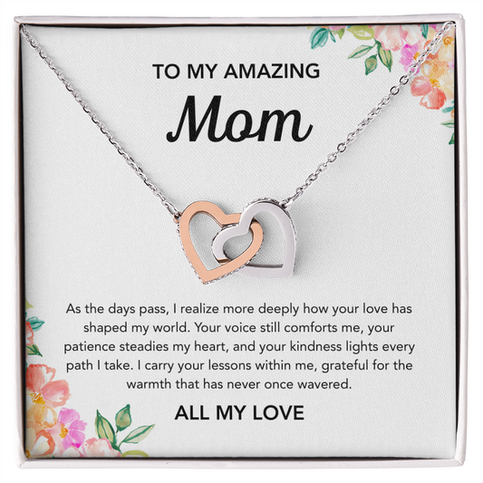 To Mom - Interlocking Hearts - Flowers