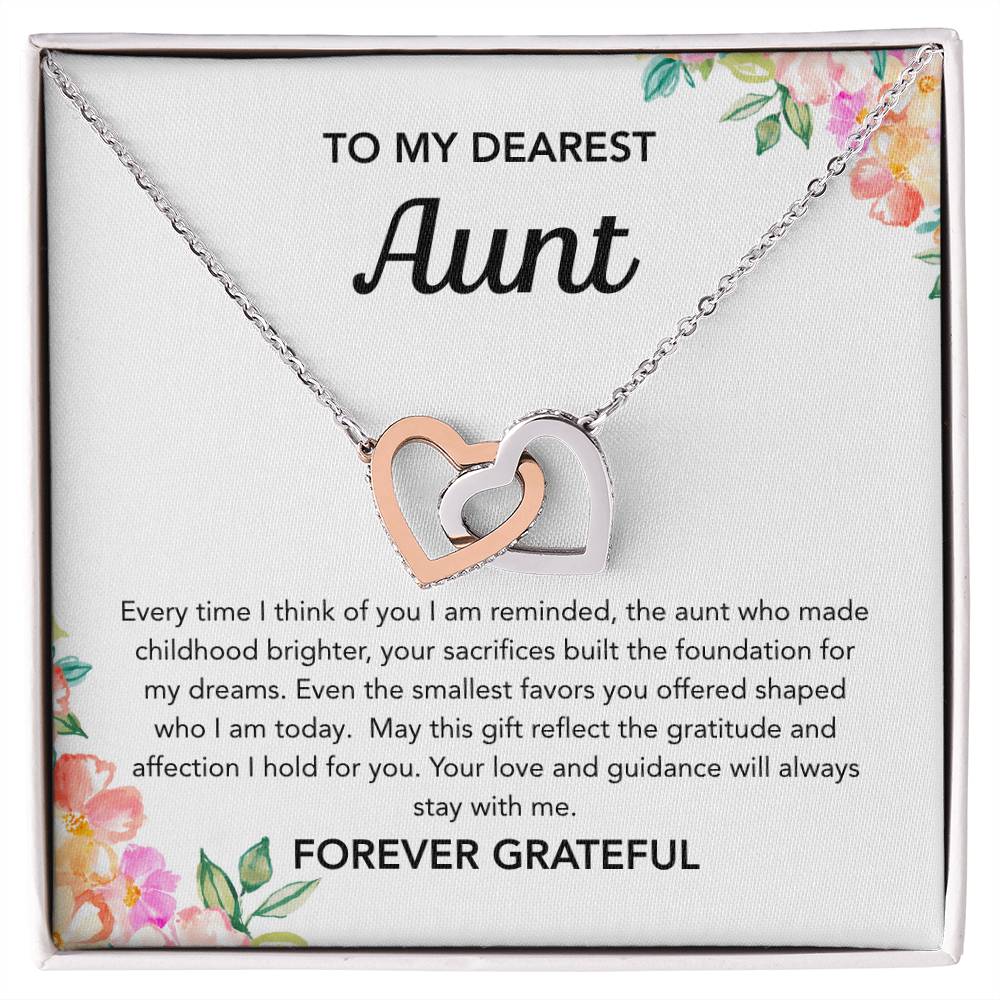 To my Aunt - Interlocking Hearts - Flowers