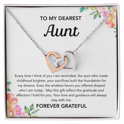 To my Aunt - Interlocking Hearts - Flowers