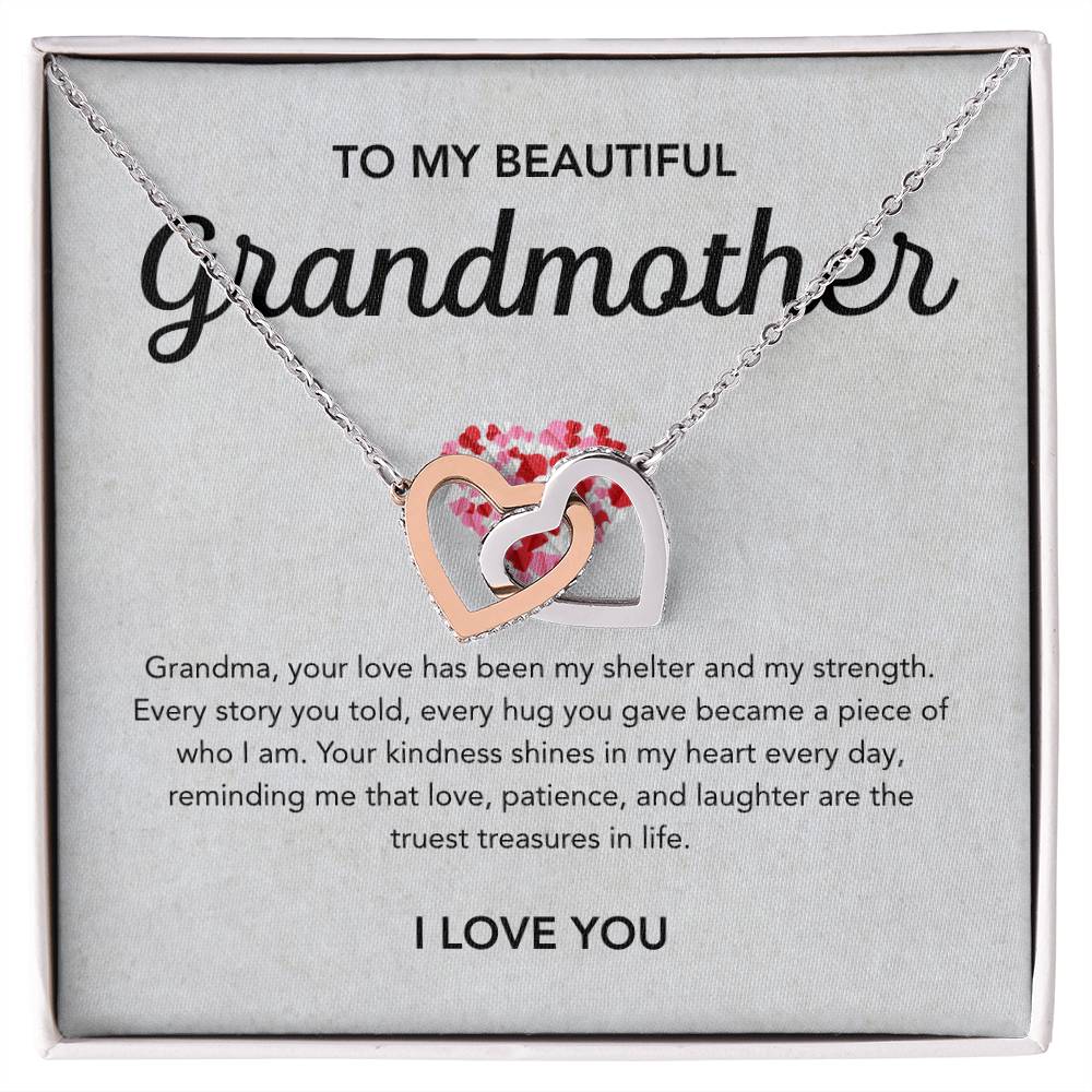 To my Grandmother - Interlocking Hearts Necklace - Little Heart