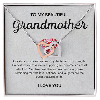 To my Grandmother - Interlocking Hearts Necklace - Little Heart