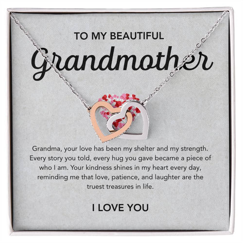 To my Grandmother - Interlocking Hearts Necklace - Little Heart
