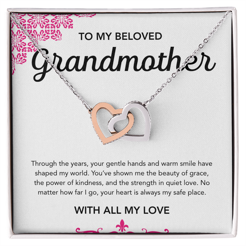 To my Grandmother - Interlocking Hearts Necklace - Ornament