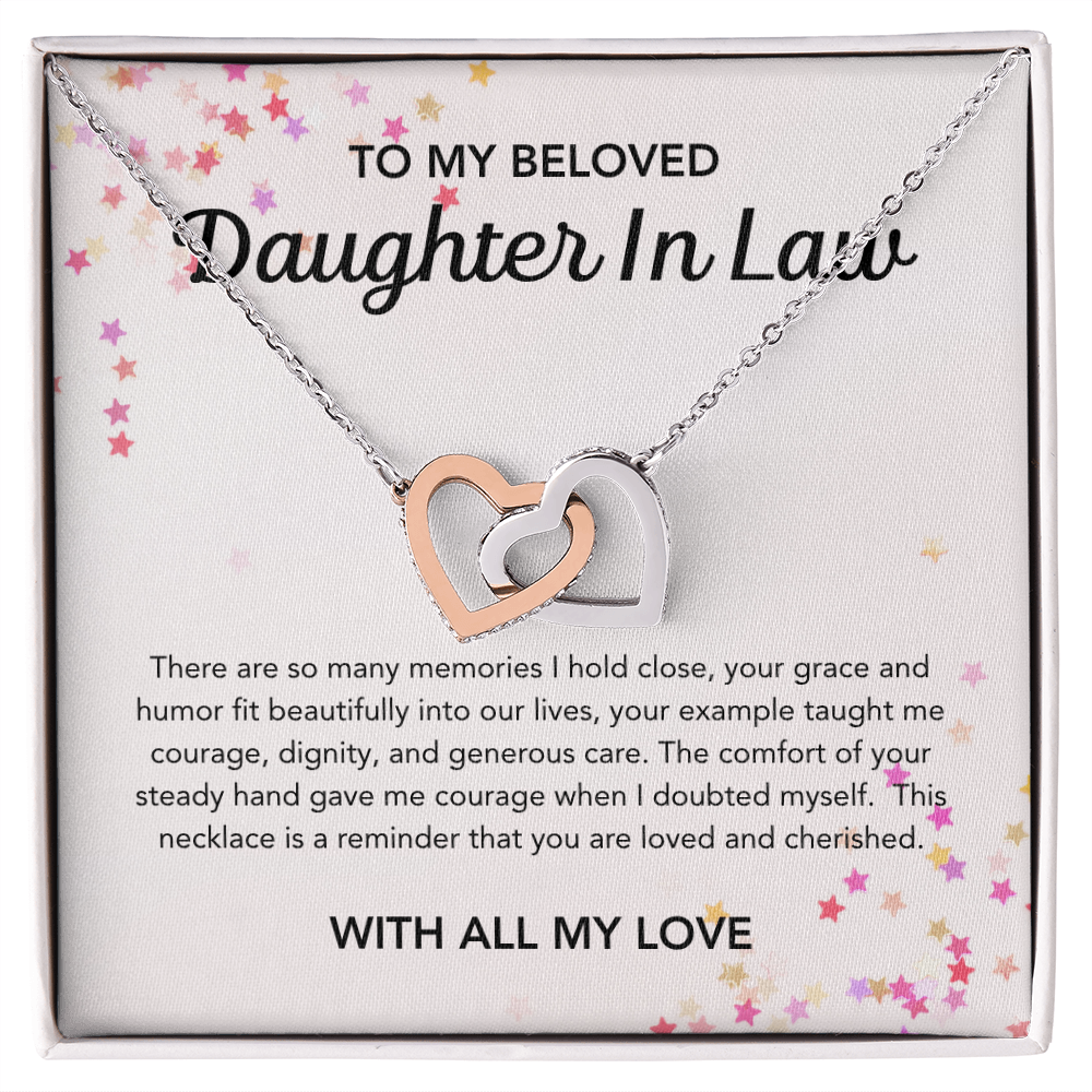 To my Daughter in Law - Interlocking Hearts Necklace - Stars