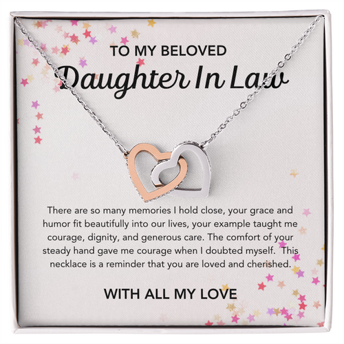 To my Daughter in Law - Interlocking Hearts Necklace - Stars