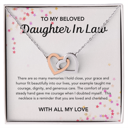 To my Daughter in Law - Interlocking Hearts Necklace - Stars