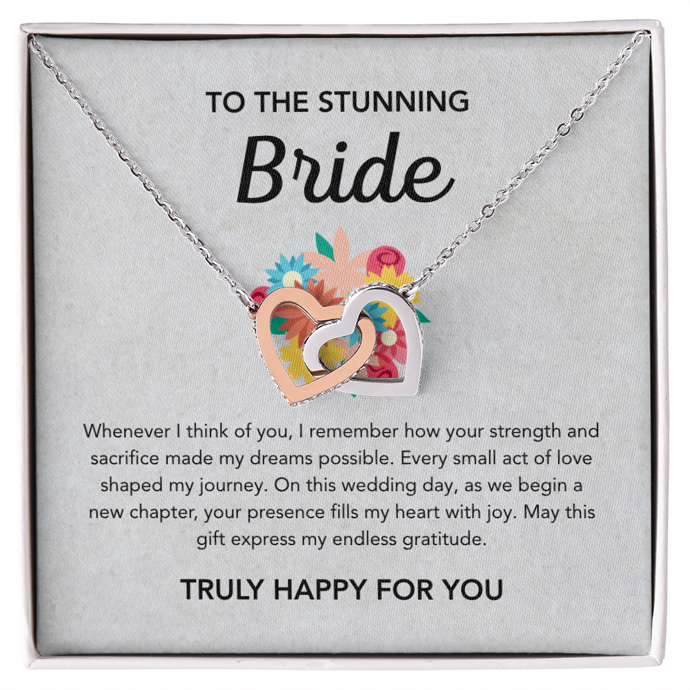 To my Bride - Interlocking Hearts Necklace - Bridal Bouquet