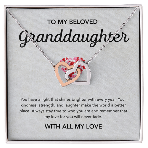 To my Granddaughter - Interlocking Hearts Necklace - Little Heart