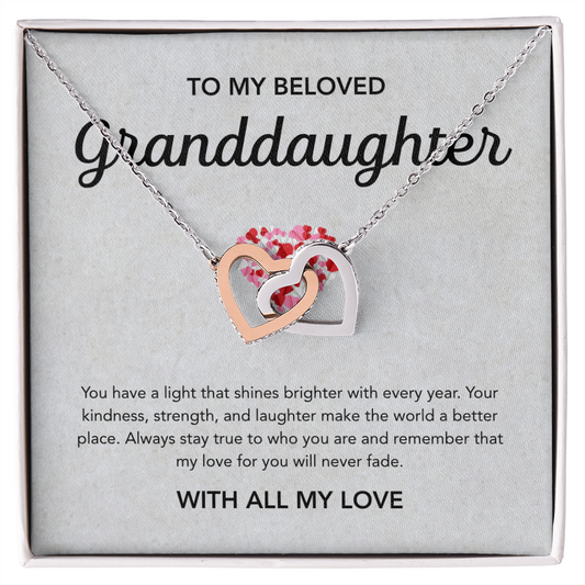 To my Granddaughter - Interlocking Hearts Necklace - Little Heart