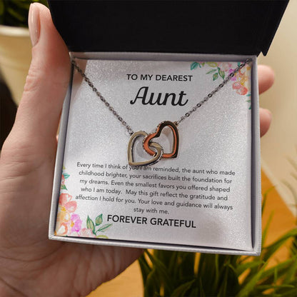 To my Aunt - Interlocking Hearts - Flowers