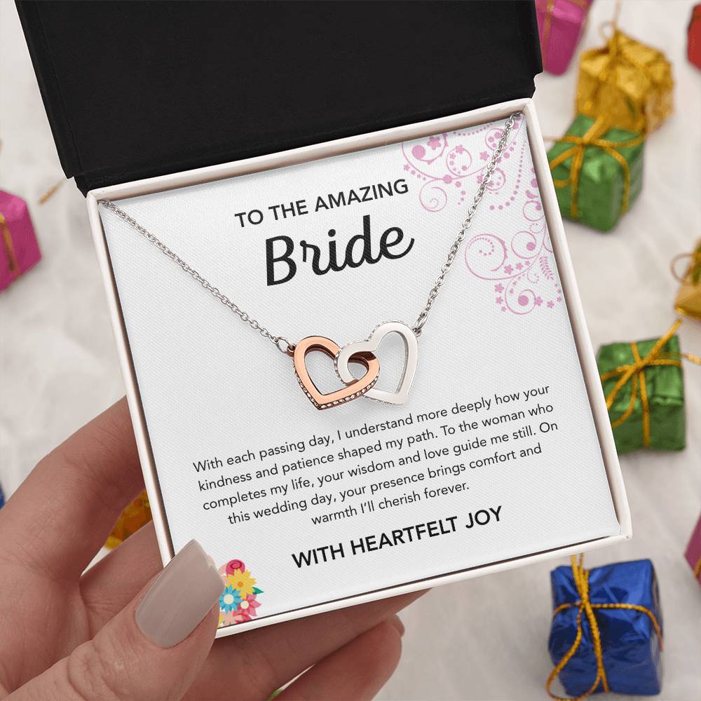 To my Bride - Interlocking Hearts Necklace - Bridal Bouquet