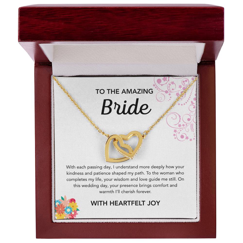 To my Bride - Interlocking Hearts Necklace - Bridal Bouquet