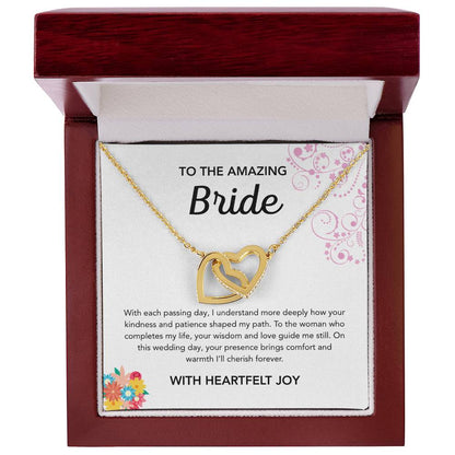 To my Bride - Interlocking Hearts Necklace - Bridal Bouquet