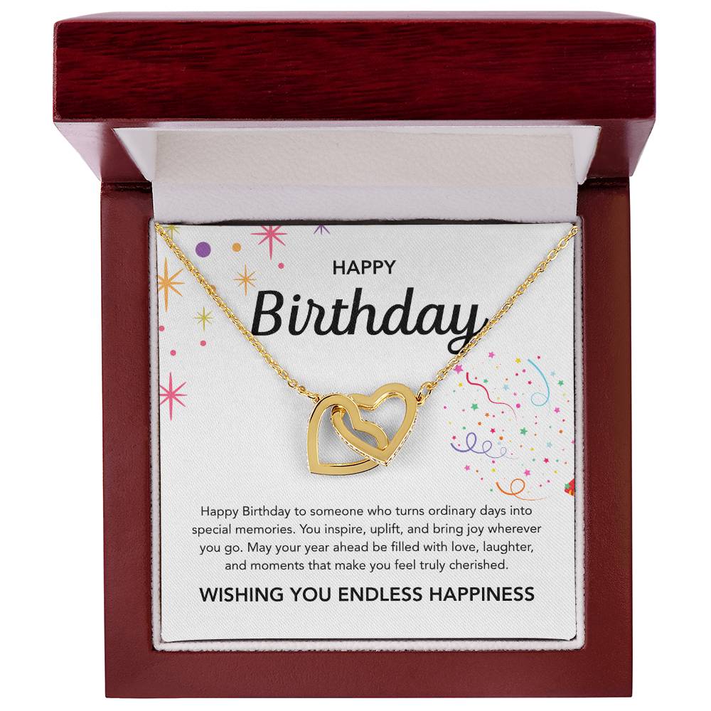 Birthday Gifts - Interlocking Hearts Necklace - Ribbons